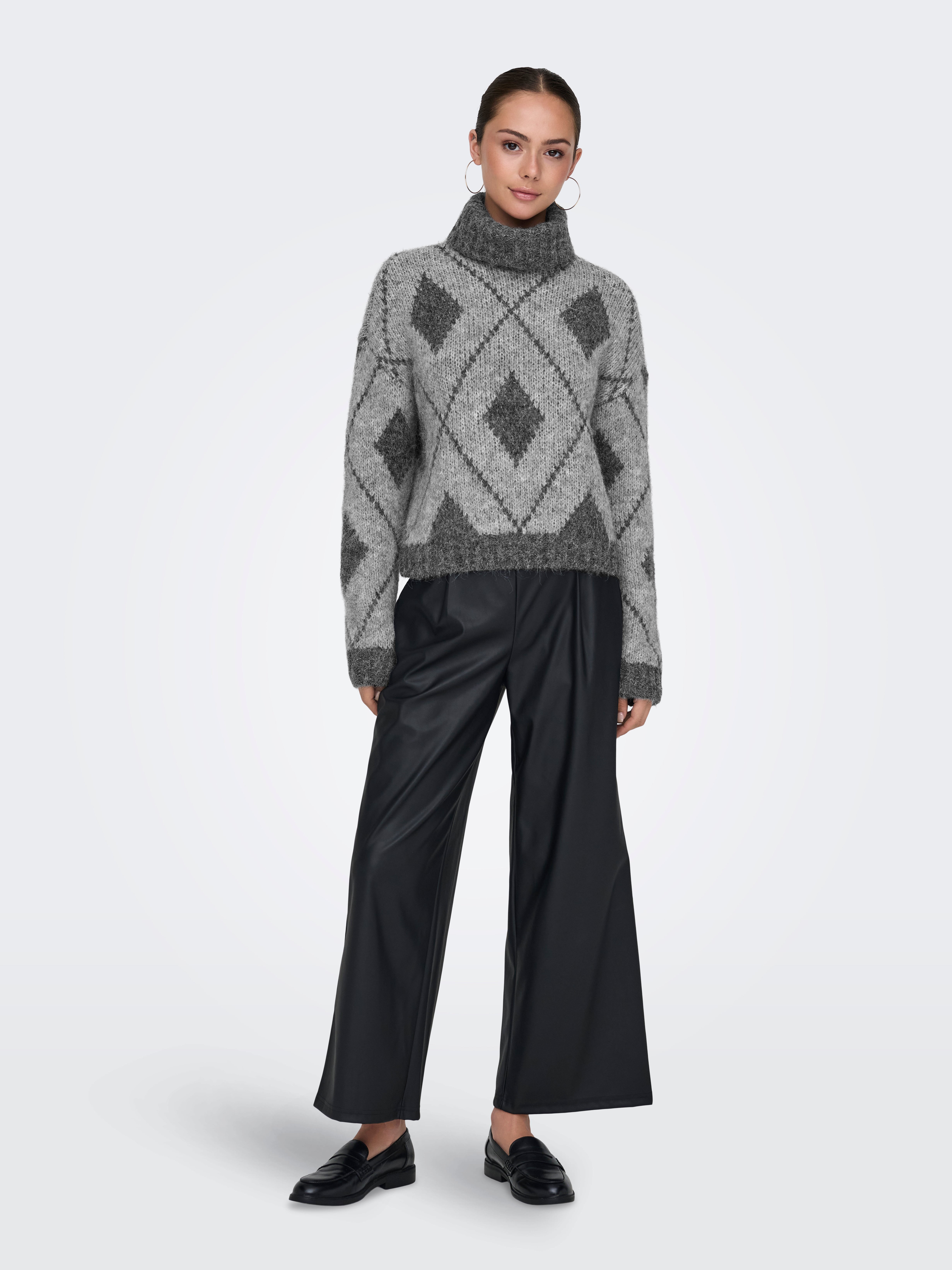 JDYZOEY Strickpullover Light Grey Melange