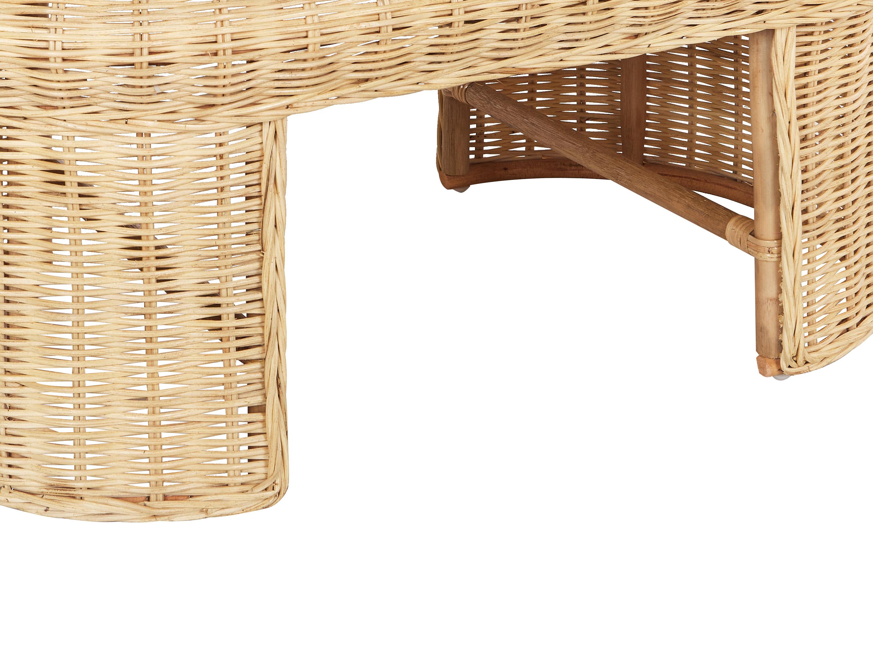 Tuin salontafel LIVADEIA 60 cm 96 cm Rotan Natuurlijk