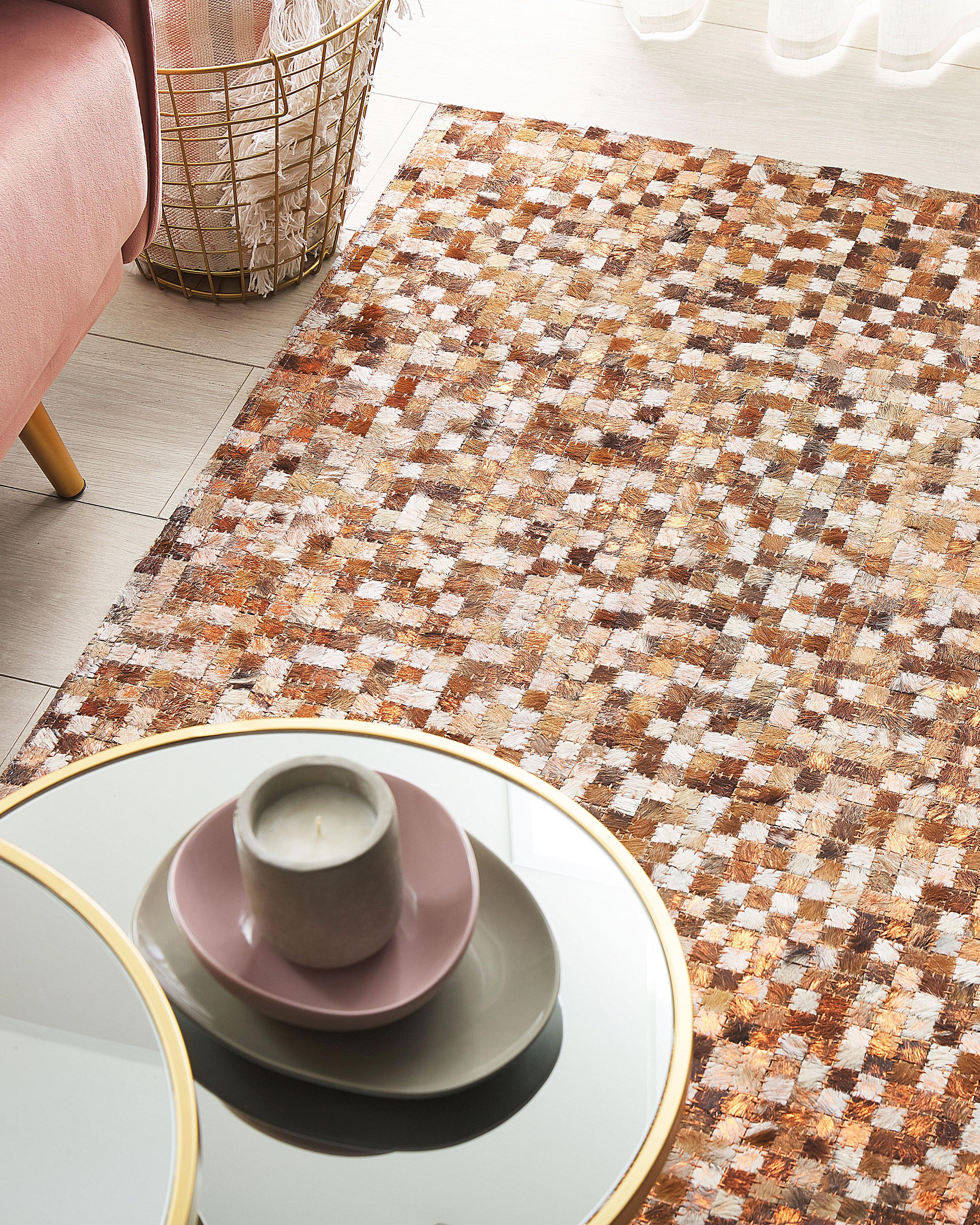 Vloerkleed TORUL Bruin 160 x 230 cm Leer
