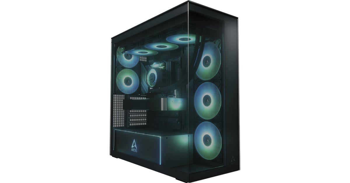 ARCTICXtender midi tower behuizing  (Zwart (mat) | 2x USB-A | 1x USB-C | RGB | Tempered Glass)