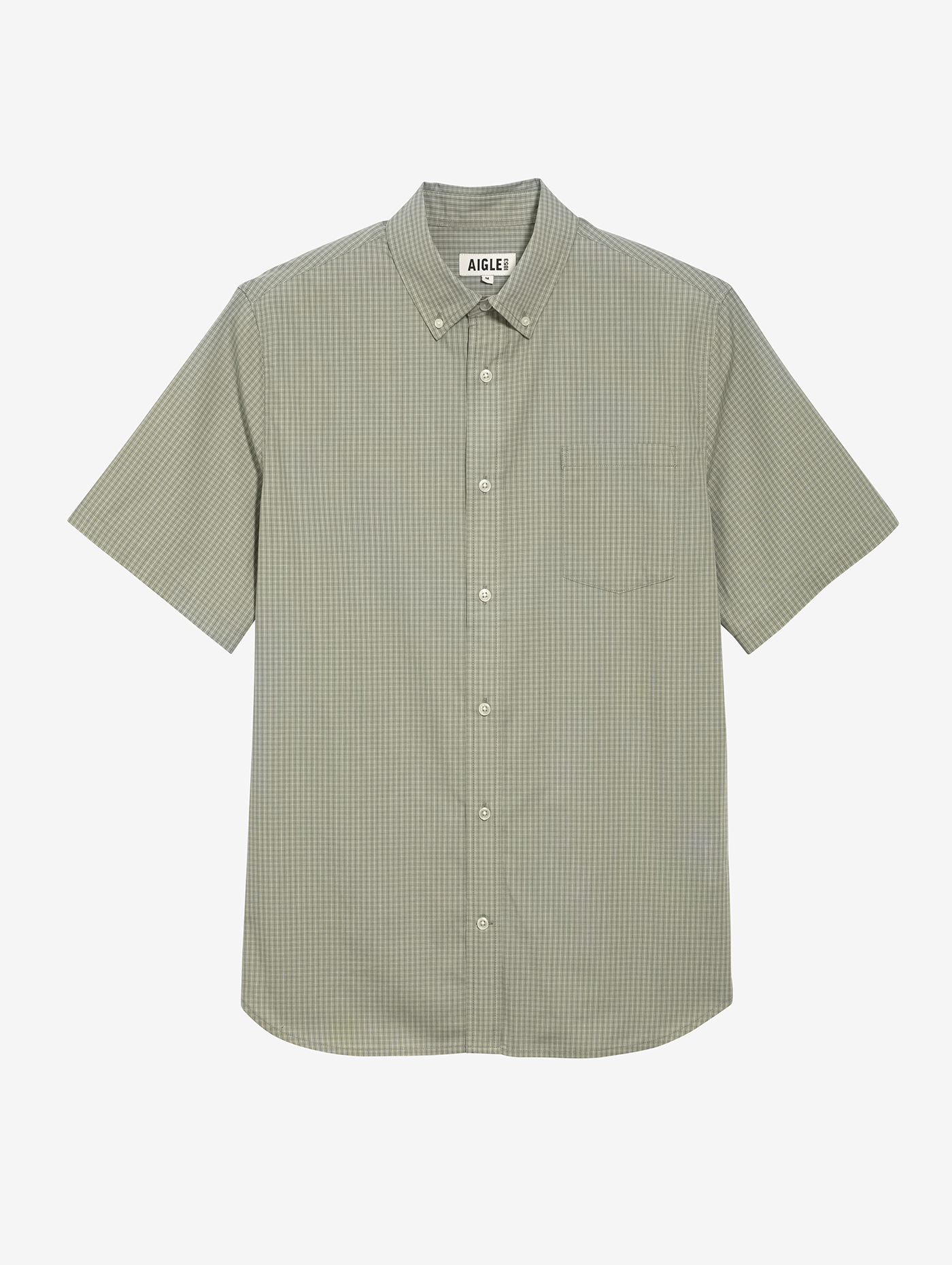 Chemise à carreaux DRY FAST TEXTILE® et UV-C® à manches courtes SAUGE CH