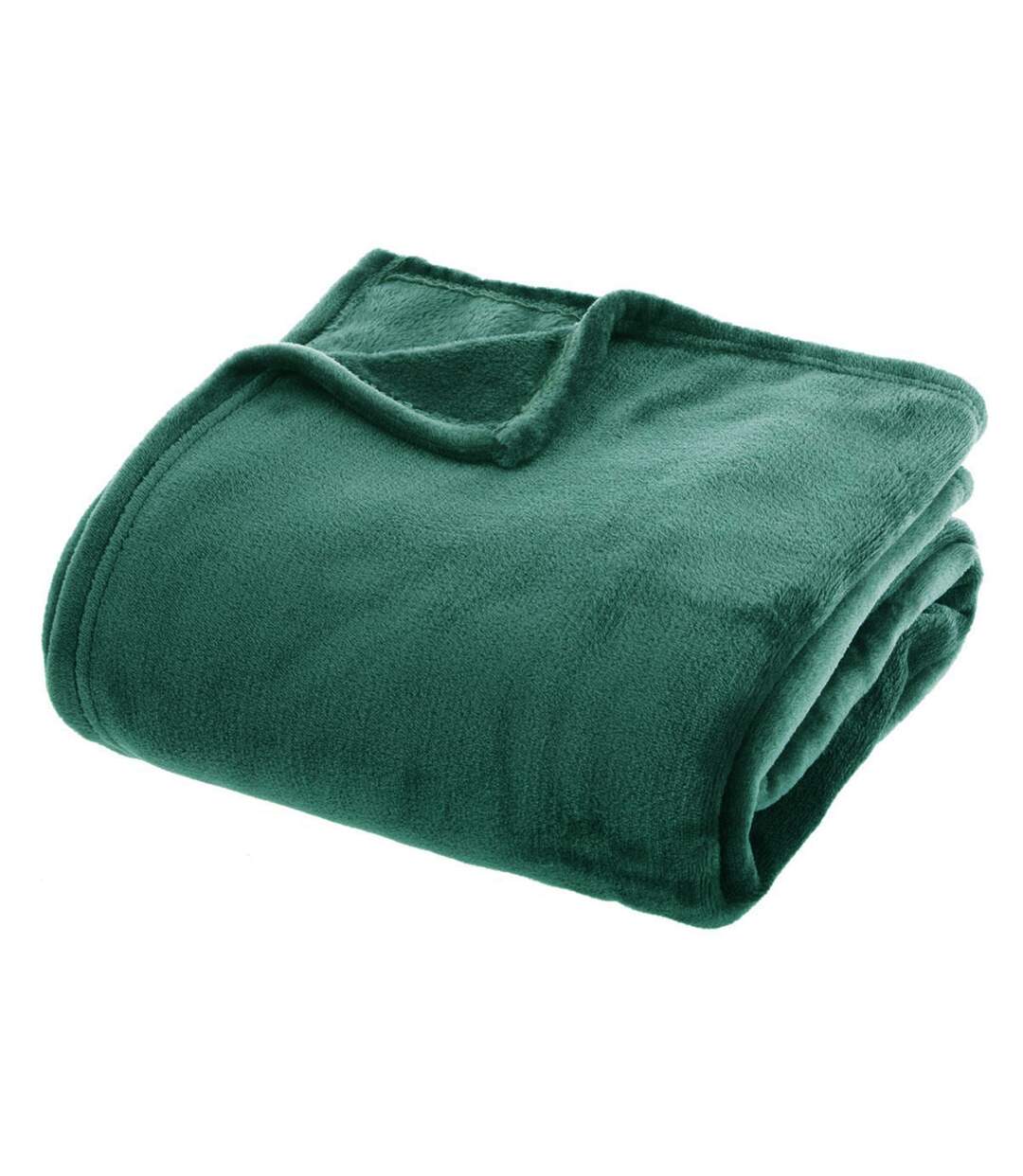 Grand Plaid en flanelle uni - 230x180 - Vert émeraude