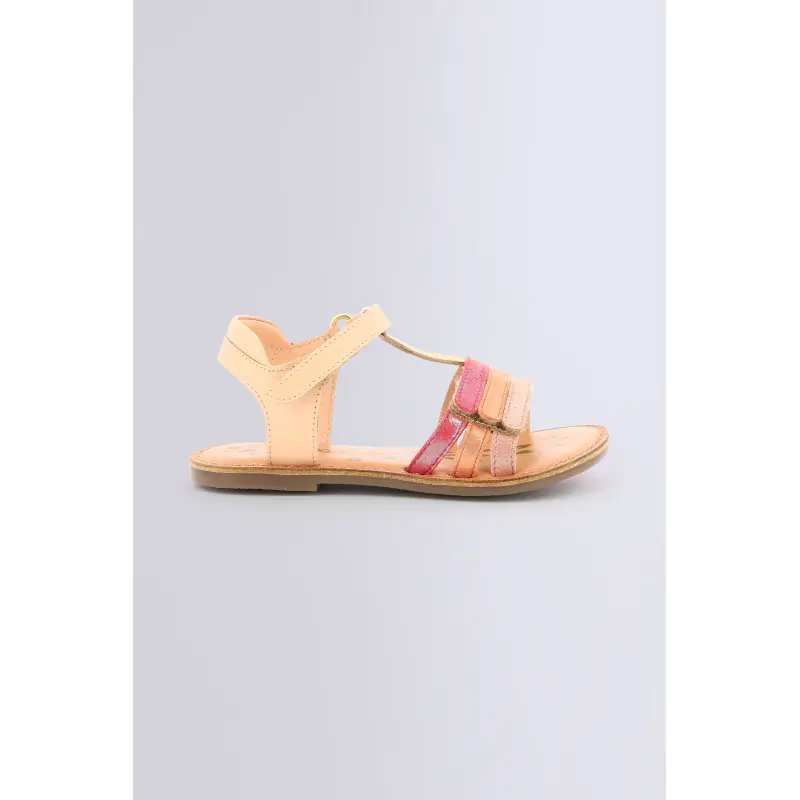DIAMANTO ROSE CORAIL METALLISE SANDALES Cuir Fille