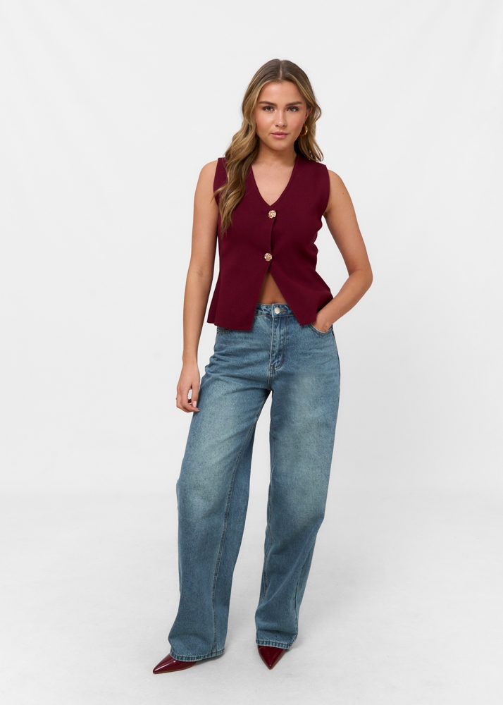 Mowi top burgundy