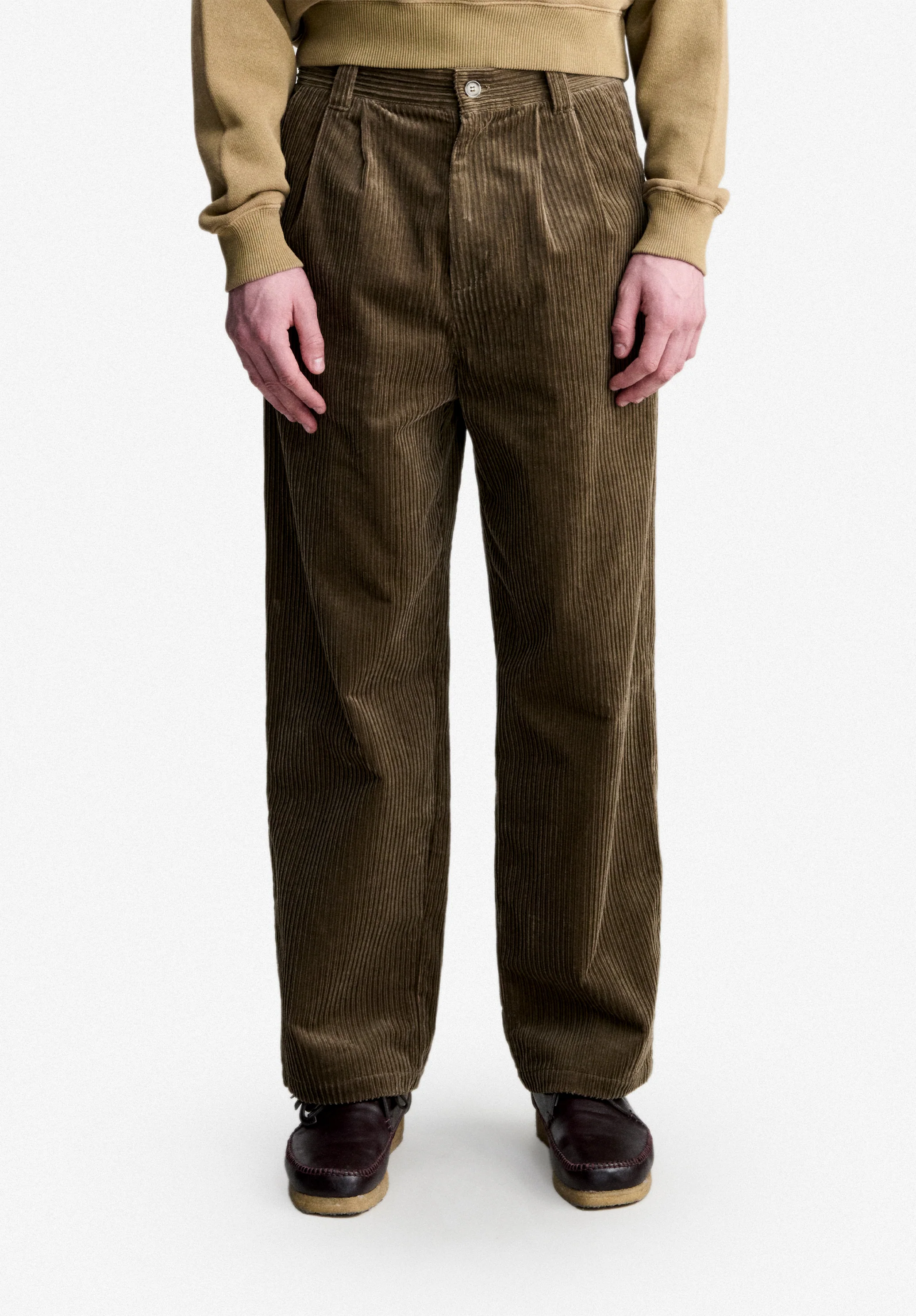 Pantalon taupe ample à plis - Taupe