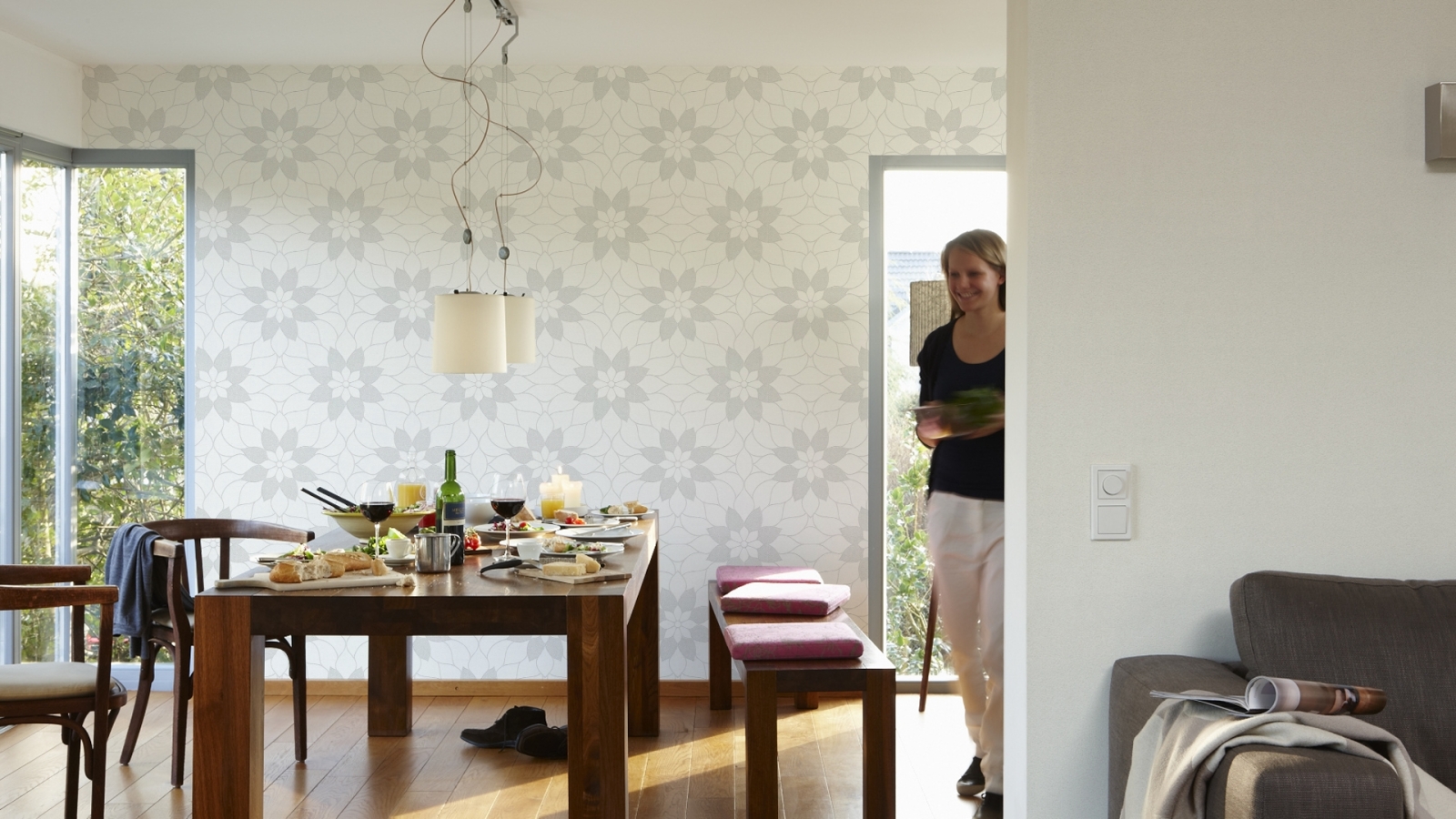 Vliestapete NEUE BUDE 2.0 - weiß - Floral - 10 Meter