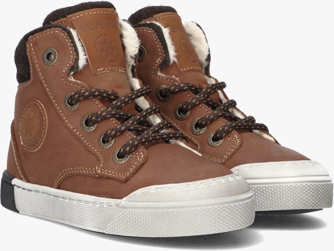 DEVELAB cognac develab hoge sneaker 46163