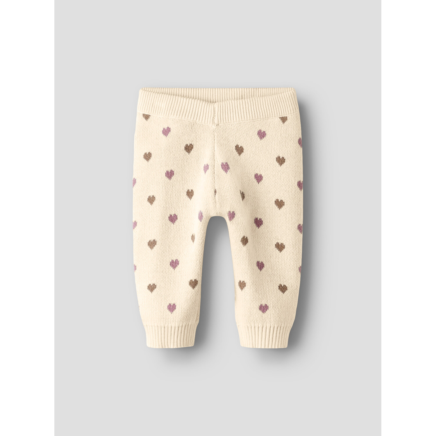 Lil ' Atelier | NBFSARAN KNIT PANT HEART LIL | Turtledove SEPIA TINT