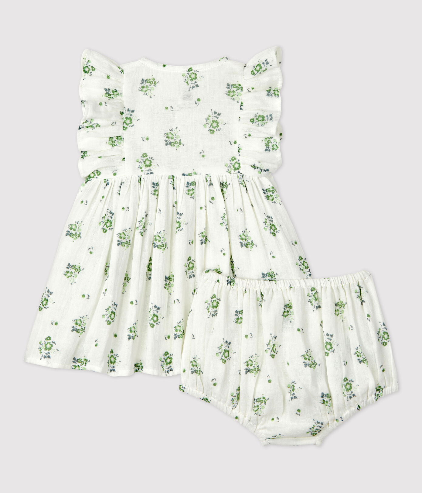 Robe avec bloomer imprimé fleuri en gaze de coton bio bébé