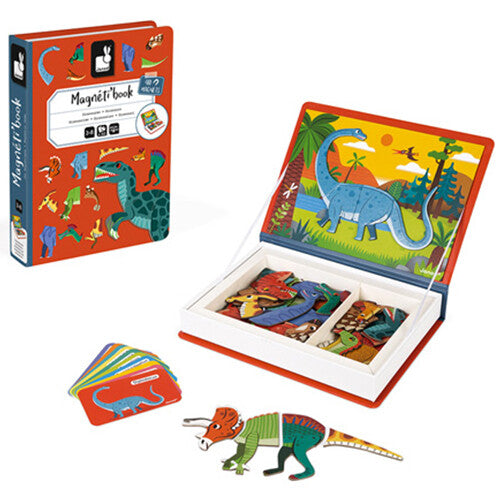 Janod magneetboek dinosaurus - 40st