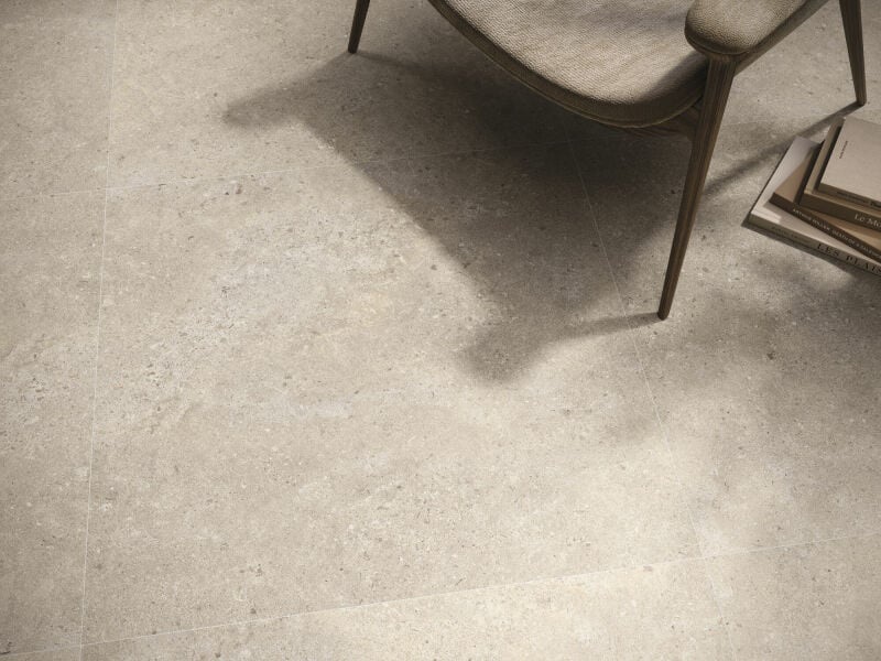 Tegelsample: Jabo Stoneland vloertegel ivoor mat 80x80cm gerectificeerd