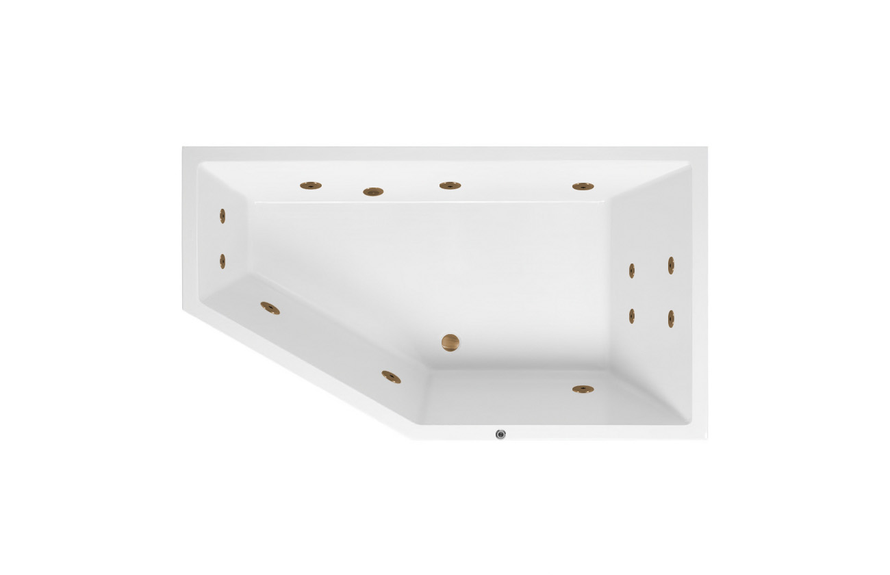 Lambini Designs Florence bubbelbad 160x90cm elektronisch rechts met 6 4 2 hydrojets goud