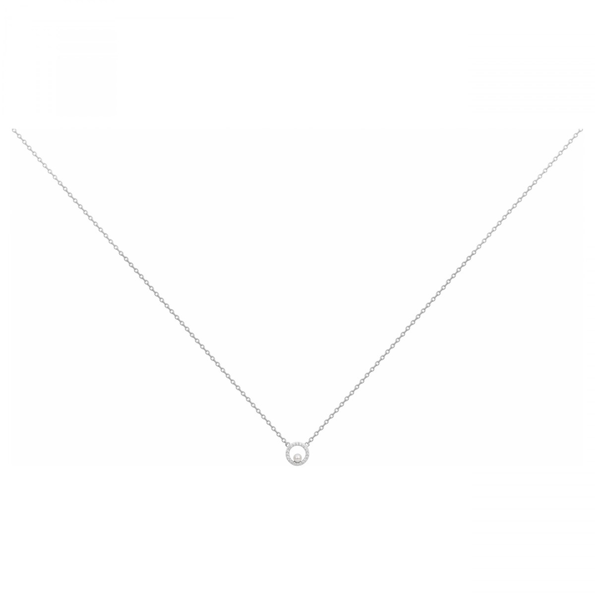 Collier mono-motif en Argent avec perle d'eau douce blanc