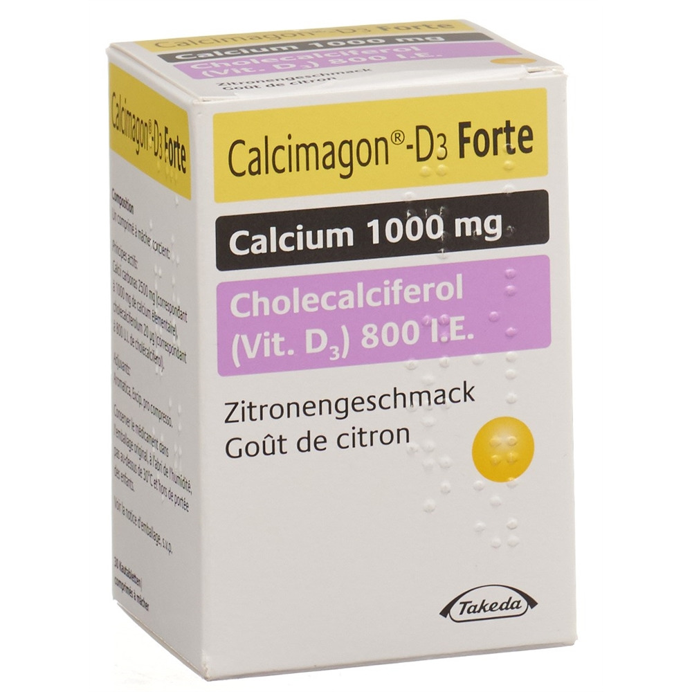 CALCIMAGON D3 Forte<br>30 Stück, Dose, Kautablette, Zitrone