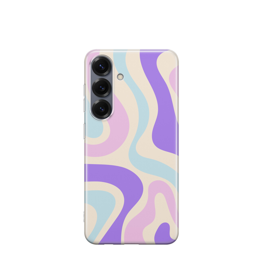 Samsung Galaxy S25 Gummi Hülle Pastellpfade - Lila-Violett
