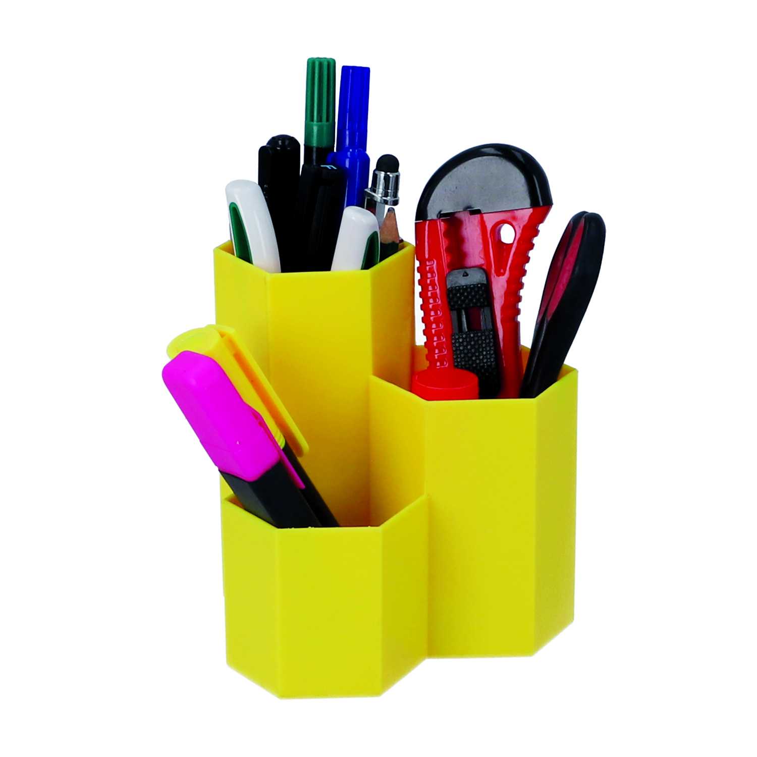 Stiftehalter Neon aus Kunststoff 11 x 12 cm 3fach