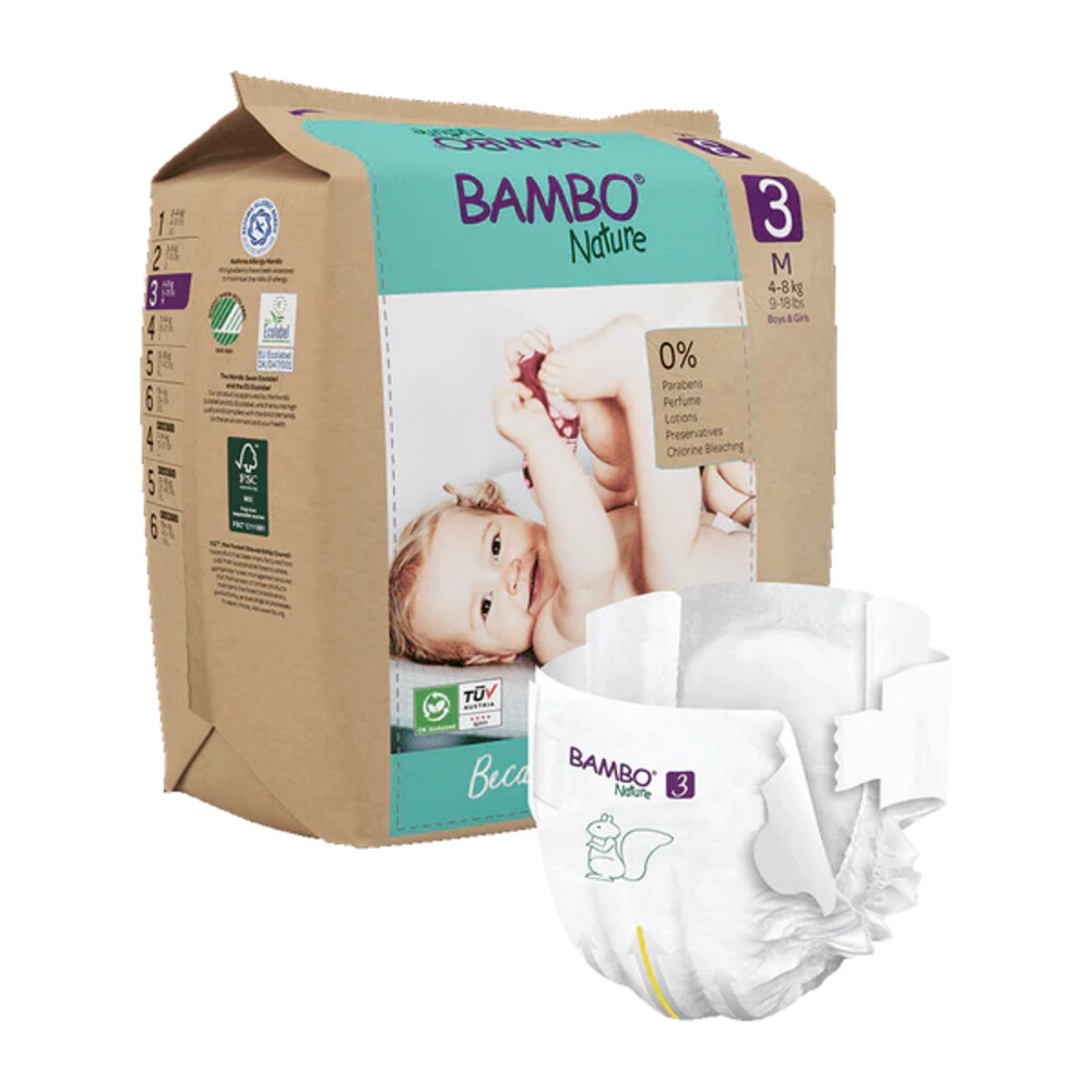 Bambo Nature Luiers Maat 3 (4-8 kg)28 stuks