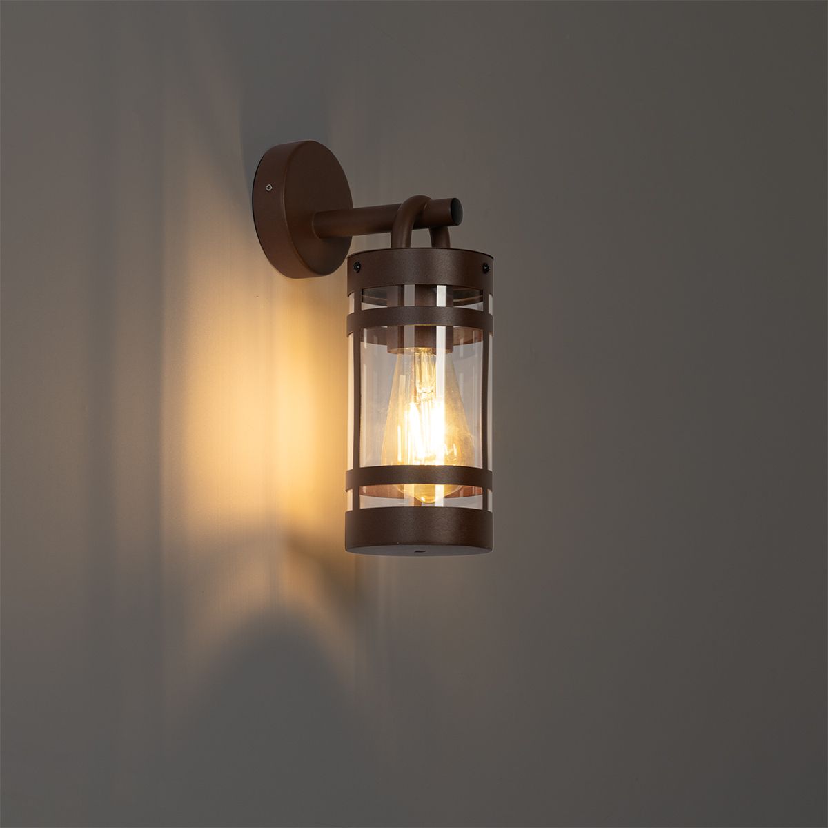 Industriële buiten wandlamp roestbruin IP44 - Ruben