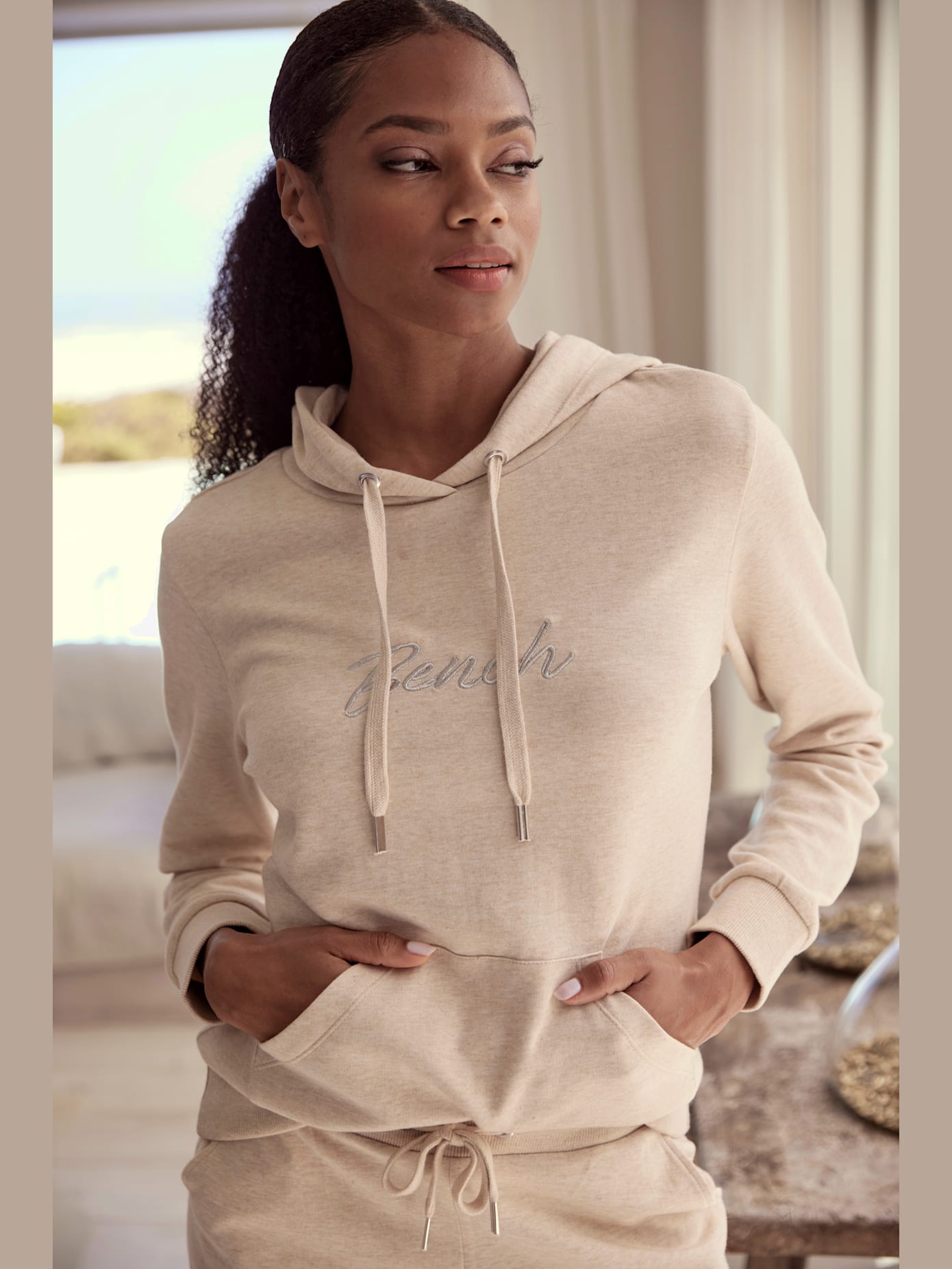 Sweatshirt à capuche chiné