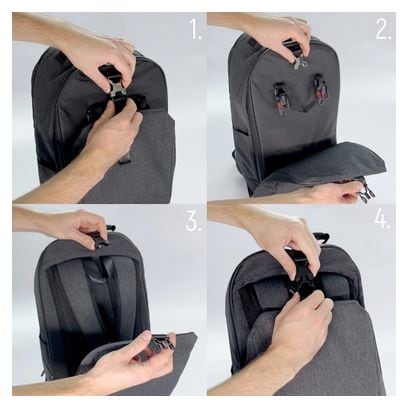 Sacoche et sac à dos 2-en-1 30L Noir