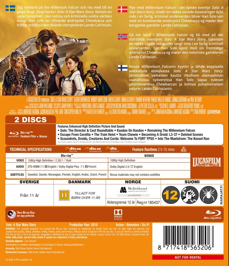 Solo - A Star Wars Story - 2020 Udgave - Blu-Ray