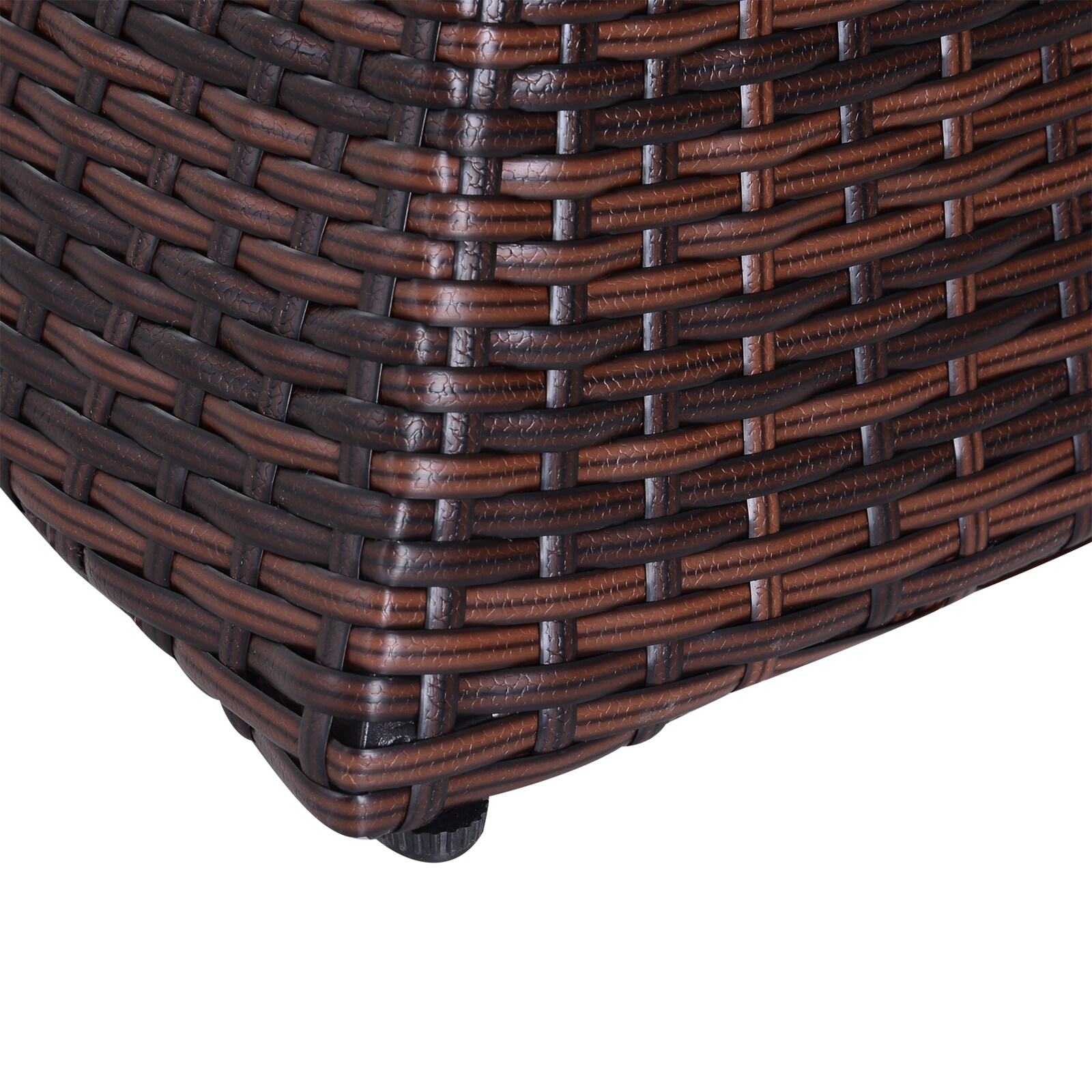 Outsunny Rattan-Gartentisch mit Sonnenschirm-Halterung braun 54 x 54 x 55 cm (LxBxH)
