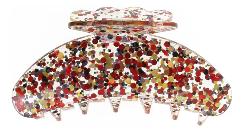 By Stær Agnes Hårklemme - Confetti Rød/Guld