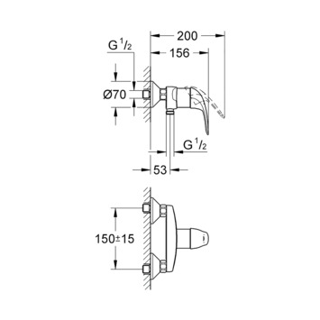 GROHE douchekraan Swift met hendel Chroom 15 cm