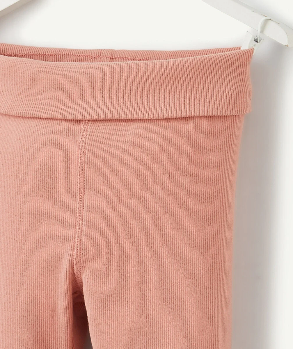 LE LEGGING ÉVOLUTIF CÔTELÉ VIEUX ROSE EN COTON PIMA