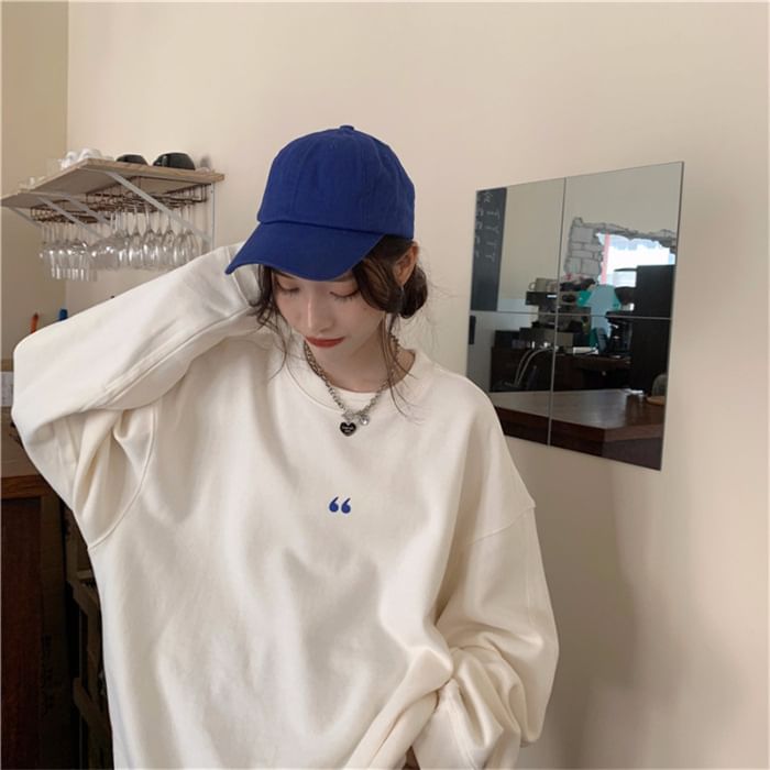 henqua - Oversized sweatshirt met ronde hals en apostrofprint