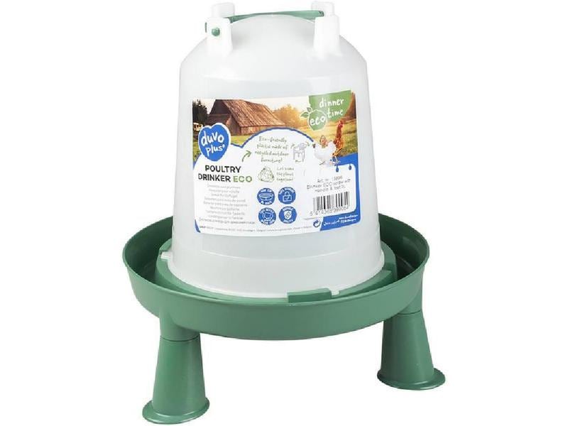 duvoplus Trinkstelle ECO mit Füssen, Grün Wasserspender für Hühner