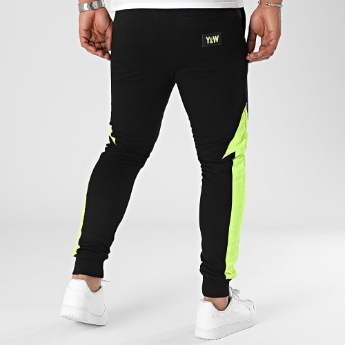 Pantalon Jogging Rider Noir Jaune Fluo Réversible