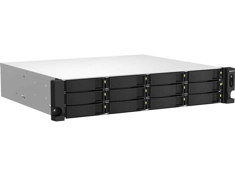 QNAP NAS TS-1264U-RP-8G 12-bay 2HE-Rackmount-NAS mit 12 Einschüben, unterstützt duale 2.5 GBE/-Konnektivität