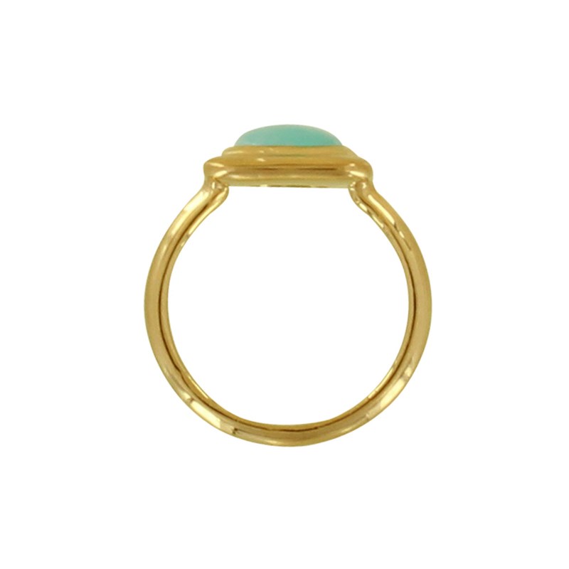Bague Plaqué Or Carré et son Amazonite