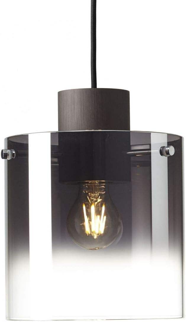 BRILLIANT Lampe Beth Pendelleuchte 3flg Kaffee/rauchglas | 3x A60, E27, 60W, g.f. Normallampen n. ent. | In der Höhe einstellbar/Kabel kürzbar | Für LED-Leuchtmittel geeignet