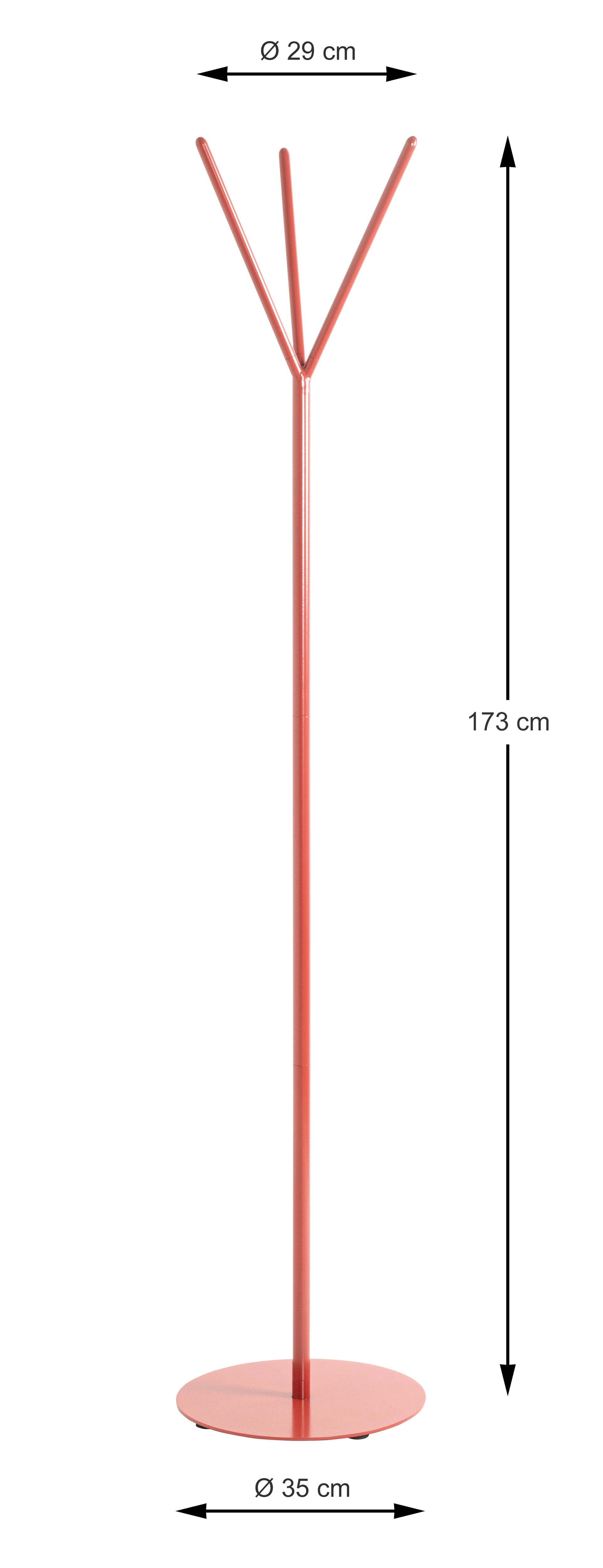 Garderobenständer 35 x 173 cm rot