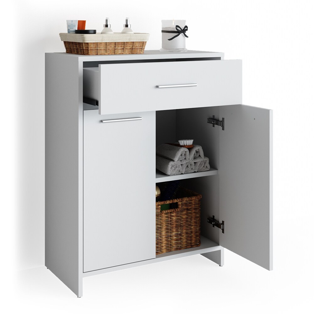 VICCO Badschrank KIKO 80 x 60 cm Weiß - Midischrank Bad Schrank Regal Badregal
