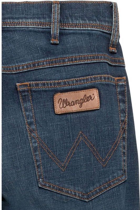 Wrangler - Texas - Jeans - Denim - Beige Leren Logo Patch
