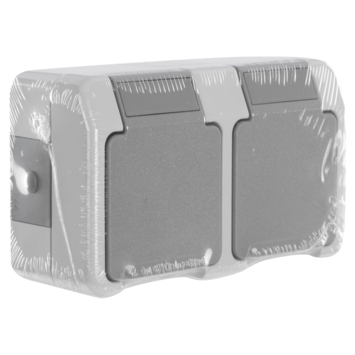 Schneider Electric Aquastar spatwaterdicht geaard stopcontact dubbel horizontaal