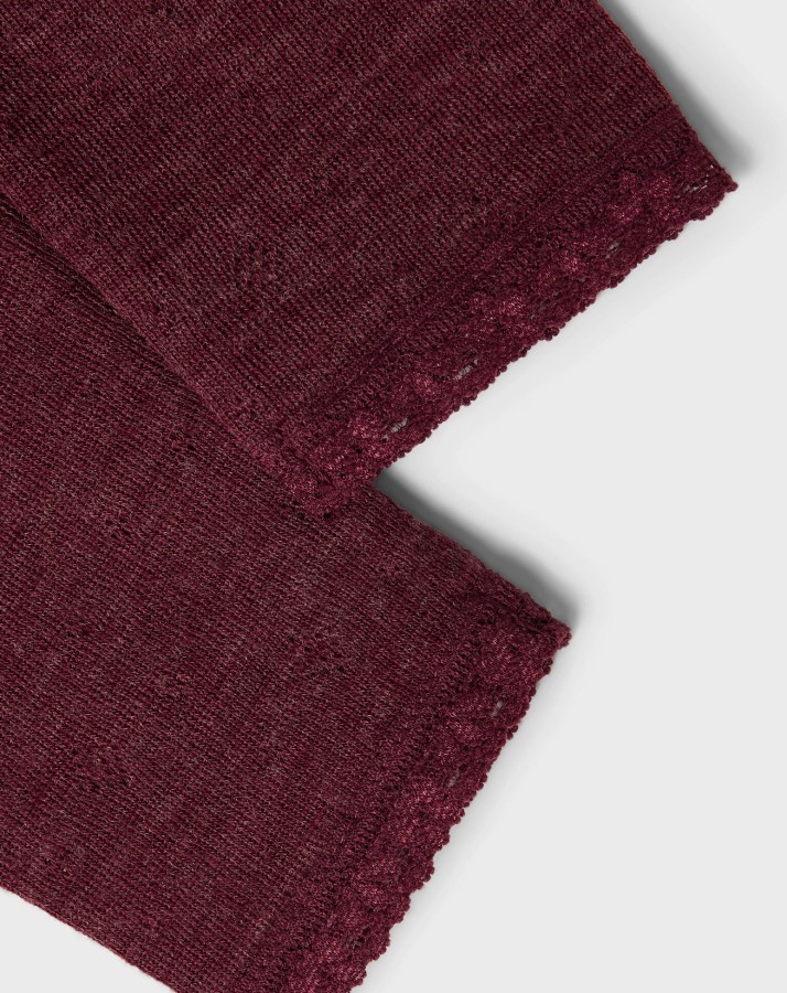 Woll-Leggings NBFWANG in red mahogany