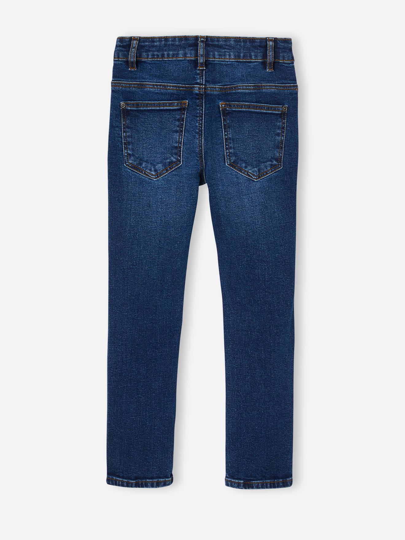 Calça jeans básica slim para meninos, cor pedra