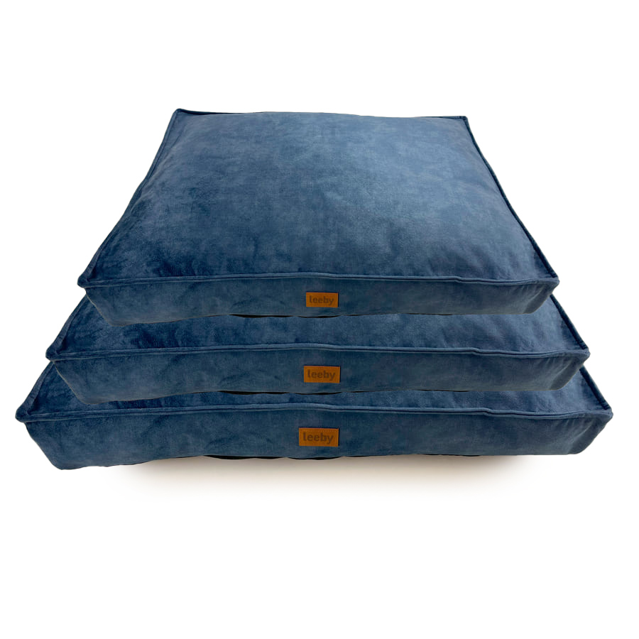 Tapete para cães Leeby, impermeável e com capa removível, azul marinho.