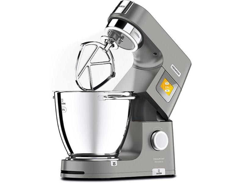 Kenwood Küchenmaschine Titanium Chef Patissier XL Silber Vielseitiges Küchengerät mit Wärm- und Wiegefunktion