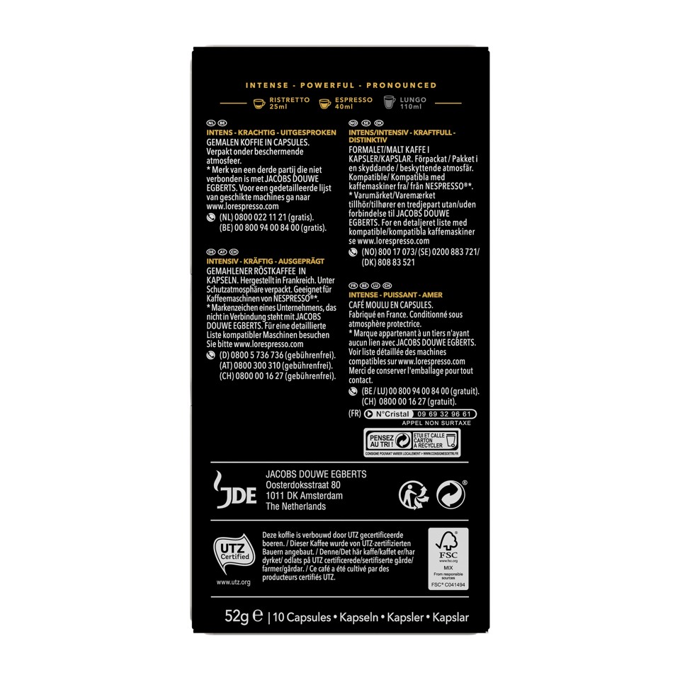 L'OR Capsules - Espresso Onyx - Kaffekapsler - 10 stk