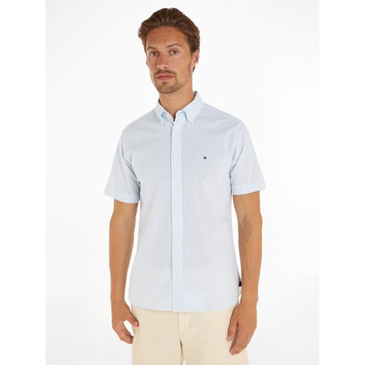 Tommy Hilfiger W-CO/LI Fake Solid RF Skjorte, Light Blue/Optic White, 3XL