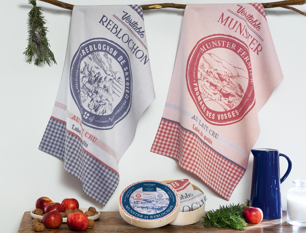 Lot de 2 torchons jacquard-Au fromage