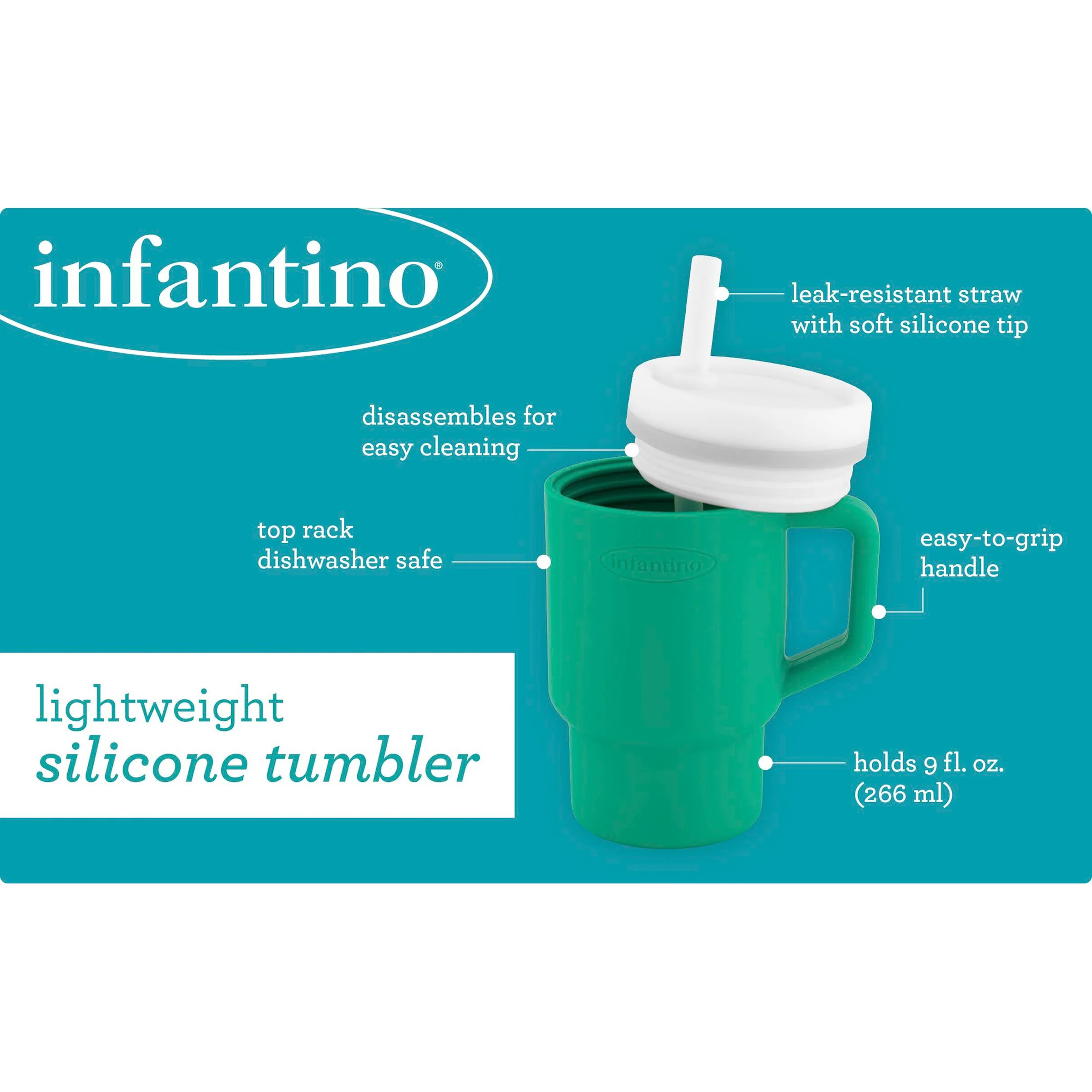 Infantino Mein 1. Tumbler 266 ml grün