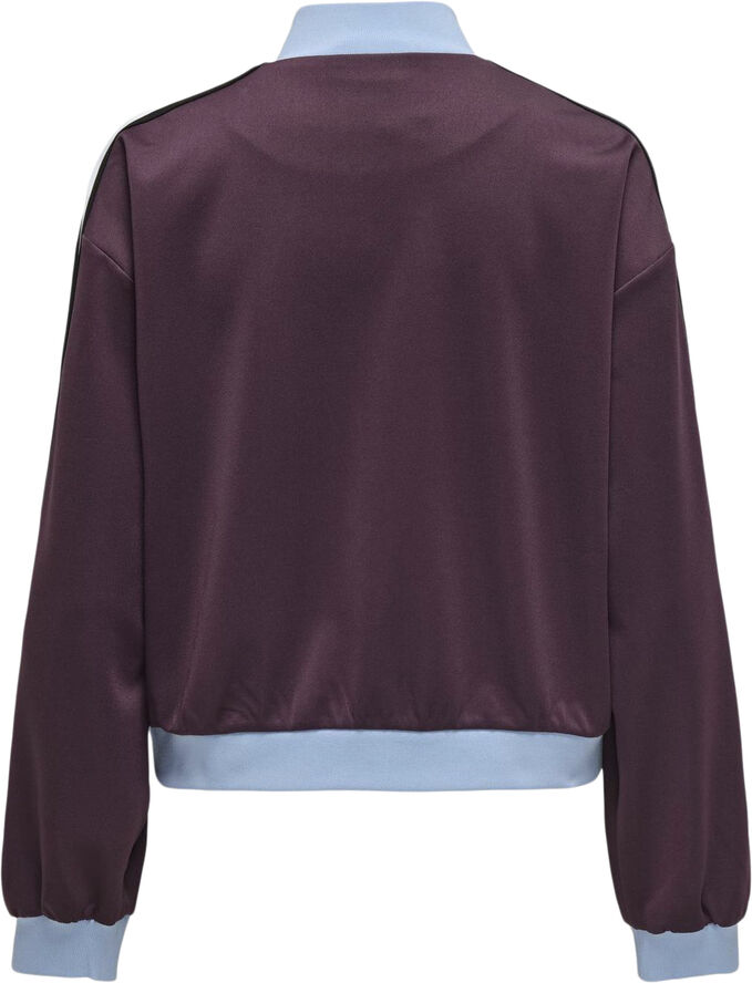 ONLY ONLWARM UP X TRACK ZIP JACKET PNT Burgundy/w. soft chambray tape