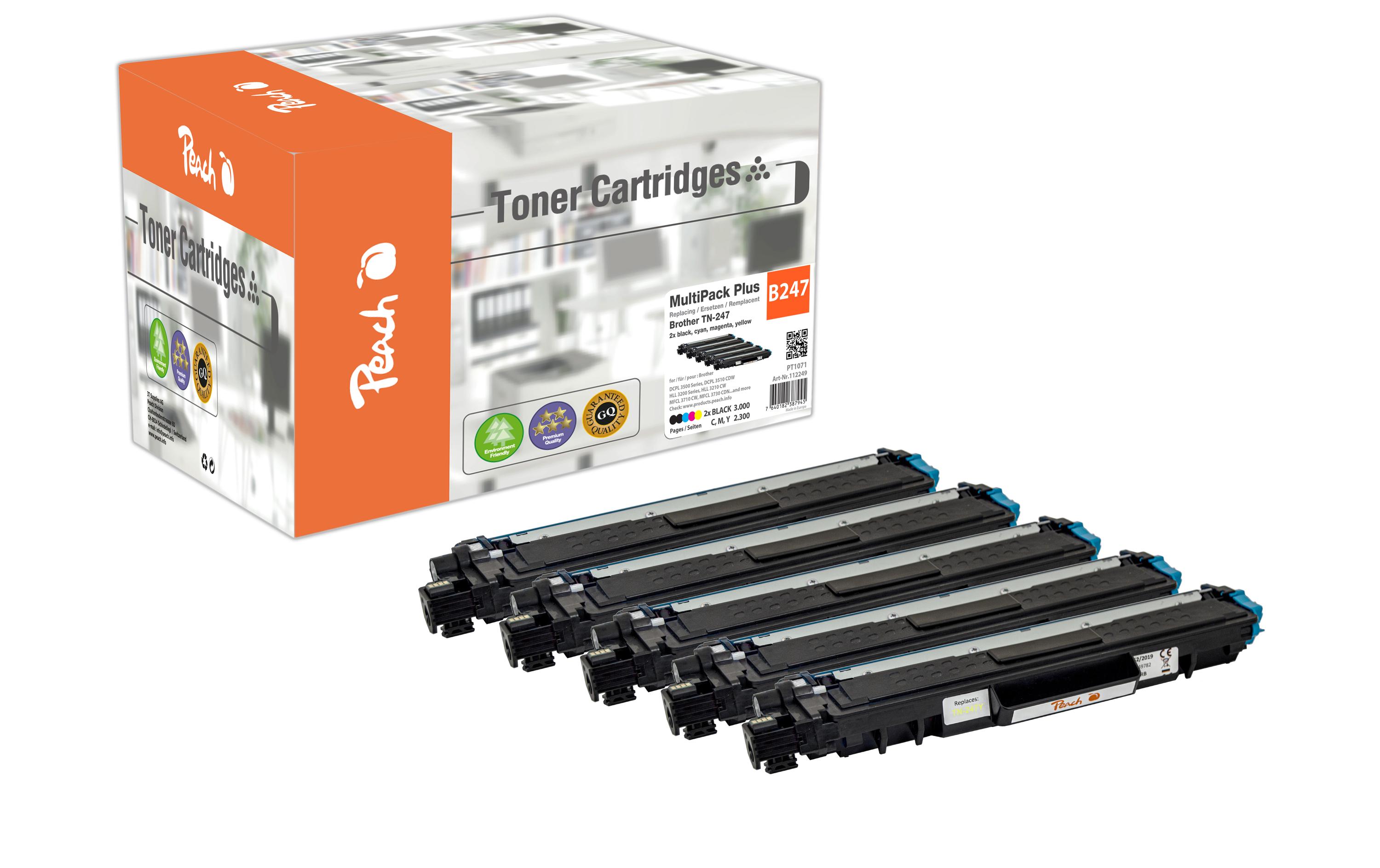 Toner Brother TN-247 2x Black, 1x Cyan, Magenta, Yellow<br>Druckerpatrone: 2x Schwarz, 1x Cyan, Magenta, Gelb
