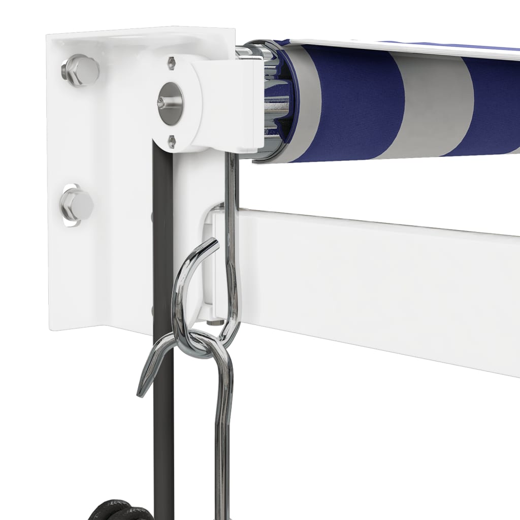 Auvent rétractable automatique bleu et blanc 5x3 m